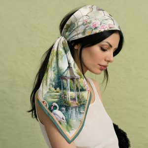 Gizli Bahçe-Watercolor Flamingo Desenli Bandana