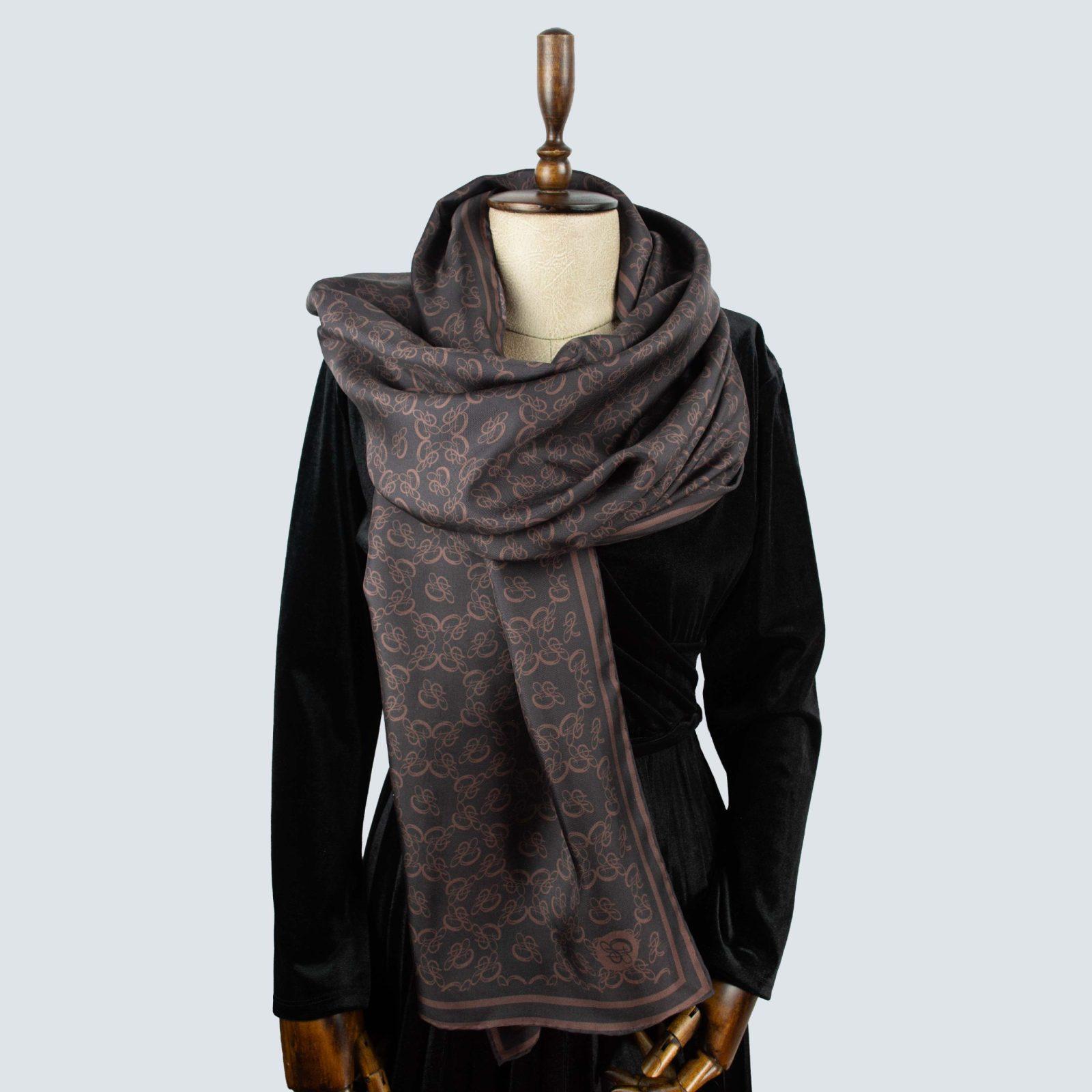 BBD BOUTIQUE — Kahverengi Düş-Monogram Desen Şal