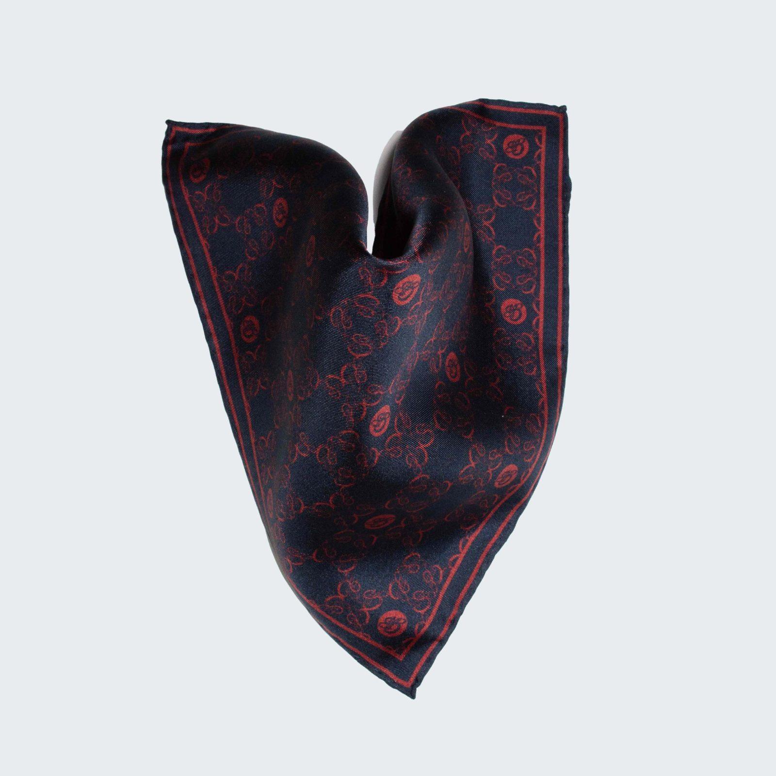 BBD BOUTIQUE — Bağlılığın İzleri-Kırmızı Monogram Erkek Mendili
