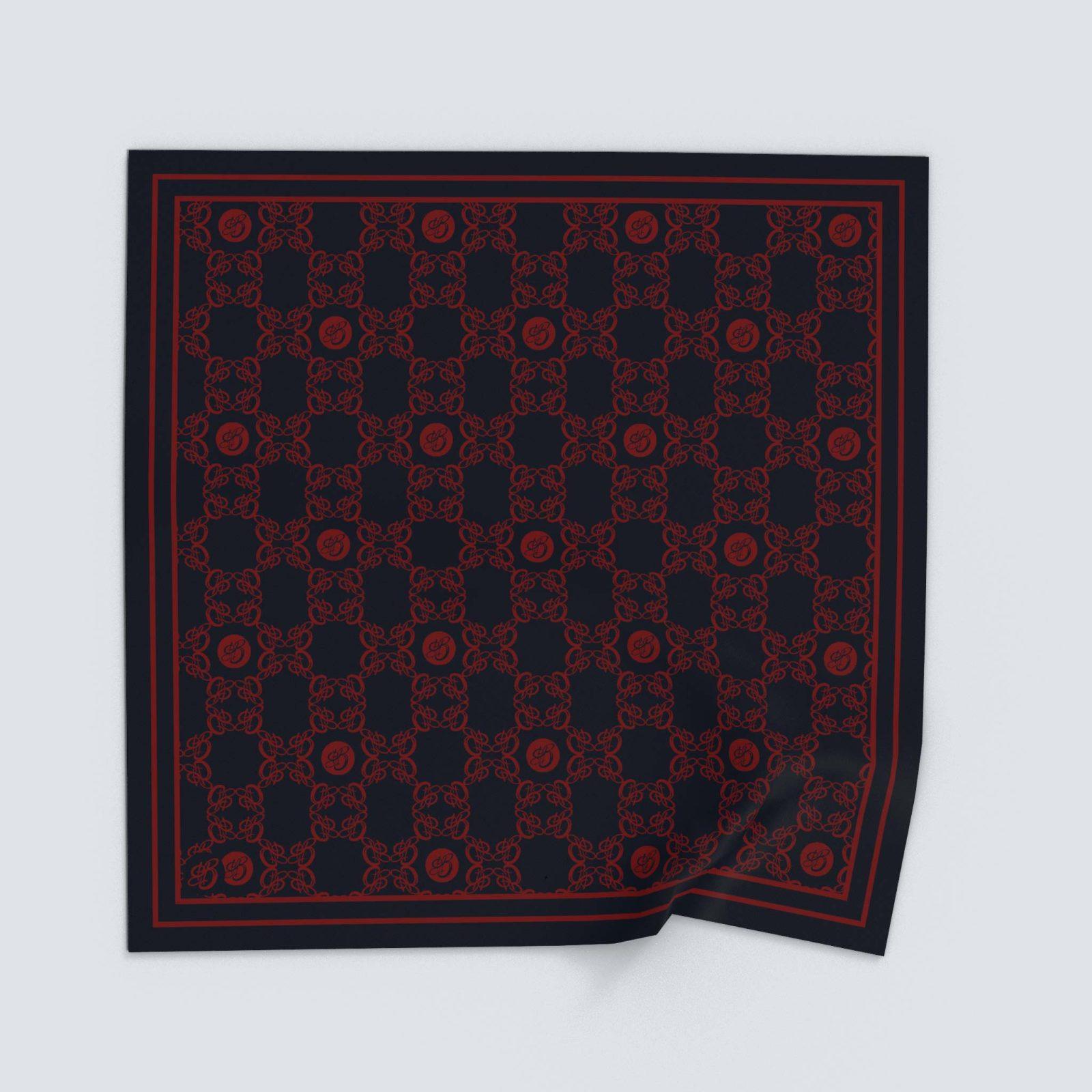 BBD BOUTIQUE — Bağlılığın İzleri-Kırmızı Monogram Erkek Mendili