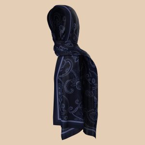 Safir Ornament-Paisley Çiçekli Ornament Desenli Mor Şal