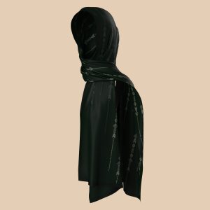 Zümrüt Miras-Eli Belinde Desenli Zümrüt Yeşil Şal