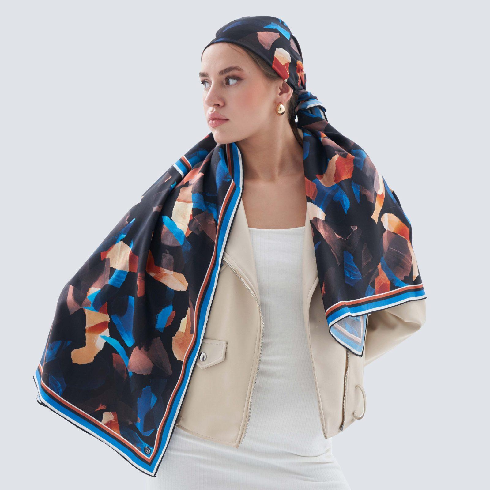 BBD BOUTIQUE — Doğanın Gizemli Dokusu-Renkli Abstract Desen Şal