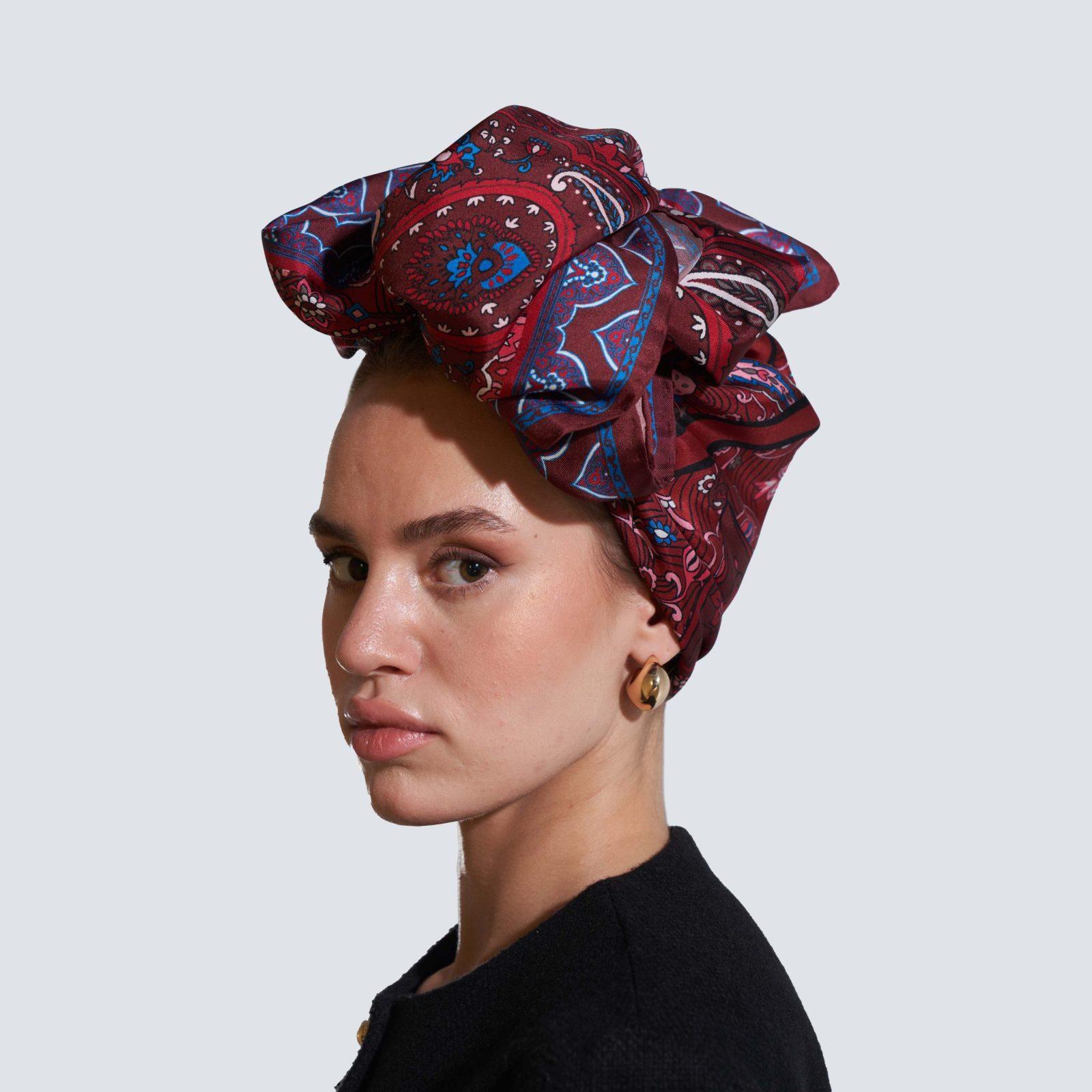 BBD BOUTIQUE — Anadolu’nun Motifleri-Patchwork Desenli Bordo Eşarp