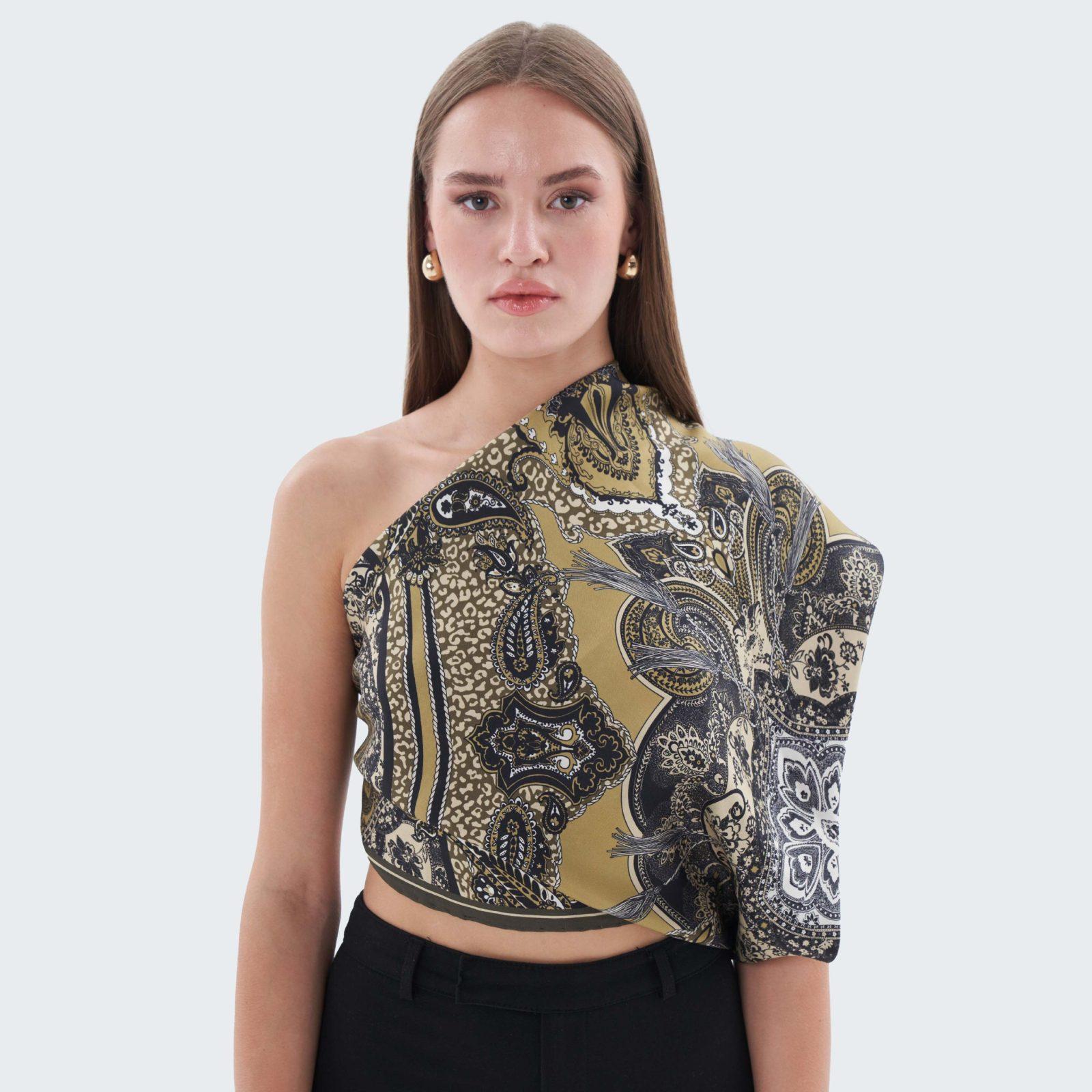 Yeşilin Mirası-Paisley Şal Desen Yeşil Eşarp