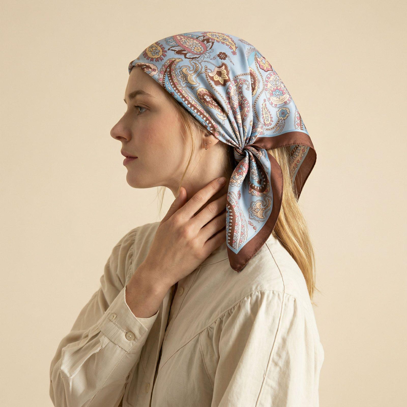 BBD BOUTIQUE — Mavi Şiraz-İkonik Paisley Desen Mavi Bandana